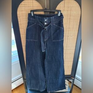 Express Dark Blue Flare & Wide Leg Jeans